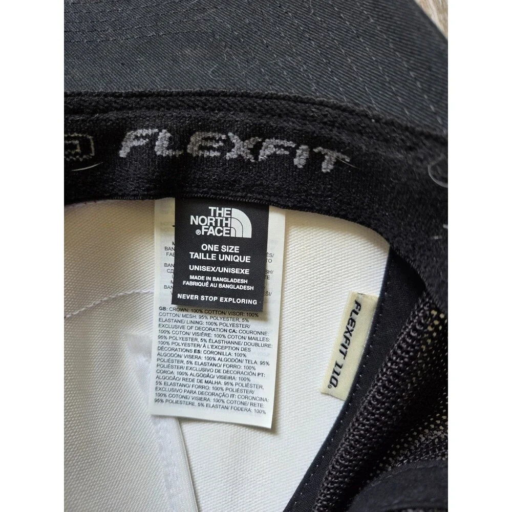 The North Face Trucker Hat FlexFit 110 Snapback Black White Red Logo Cap OS